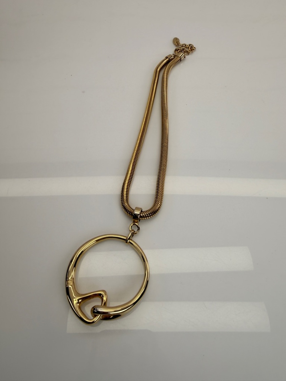 Givenchy Gold-Tone Statement Circle Pendant Necklace - Picture 5 of 8